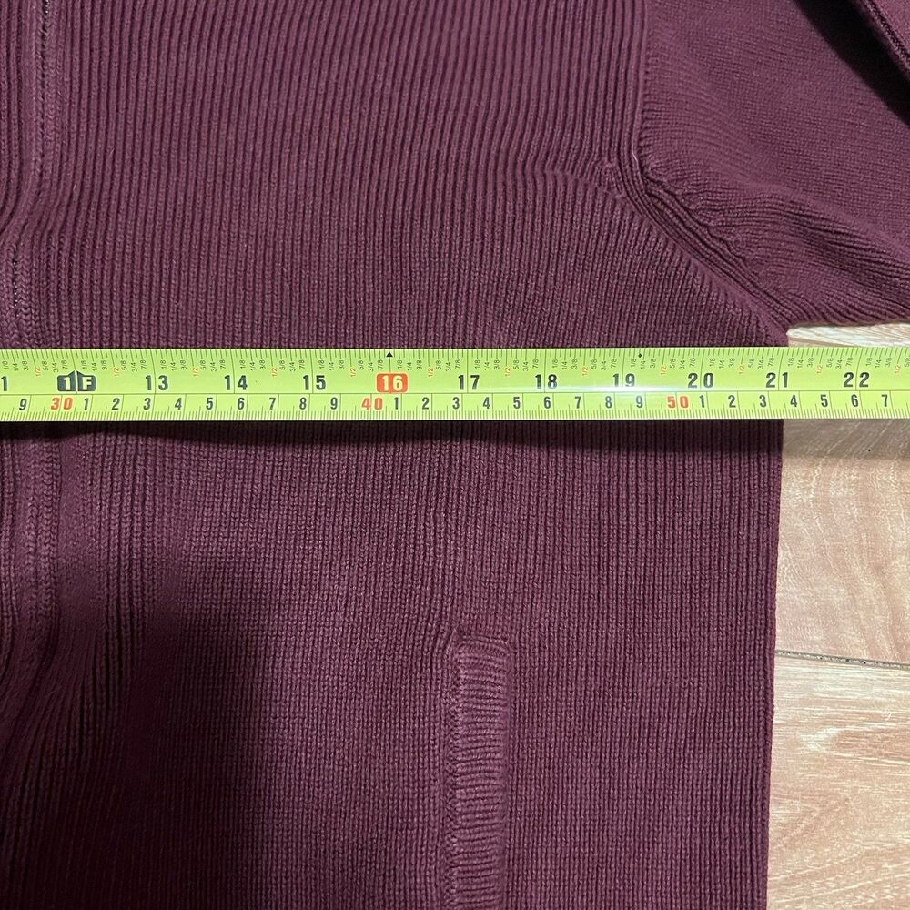 L.L. BEAN Full Zip Cardigan Jacket Men Size XL Red Burgundy Cotton Preppy Office - Picture 5 of 5